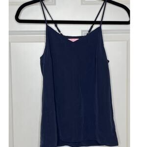 Lilly Pulitzer SILK Navy Blue Tank Top Cami‎ Size XXS